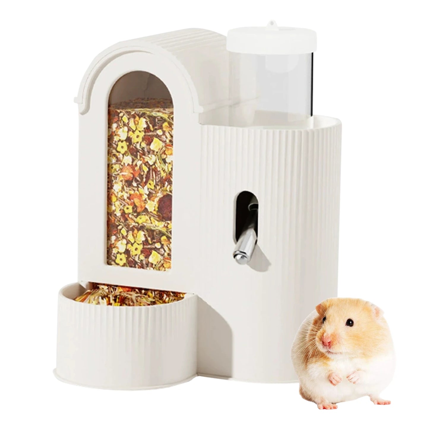 Alloet 2 in 1 Automatic Hamster Feeder and Waterer No Drip Dispenser