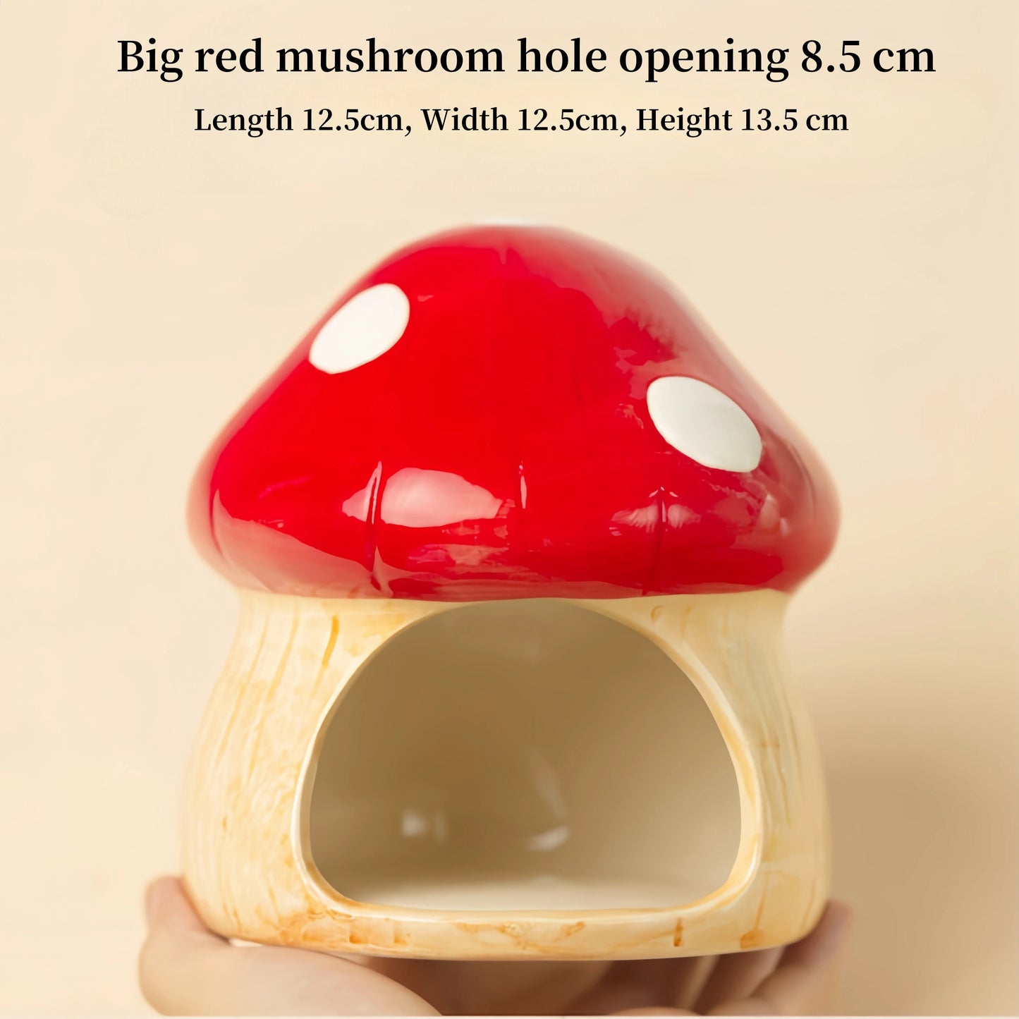 Mushroom Ceramic Hamster Hideout With Water Bottle Stand And Bowl