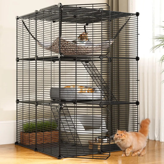 Cat Cage With Hammock Indoor Outdoor Playpen For Cats Rabbits