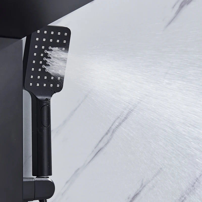 Quyanre LED Shower Panel Tower System With Rainfall Massage Jets
