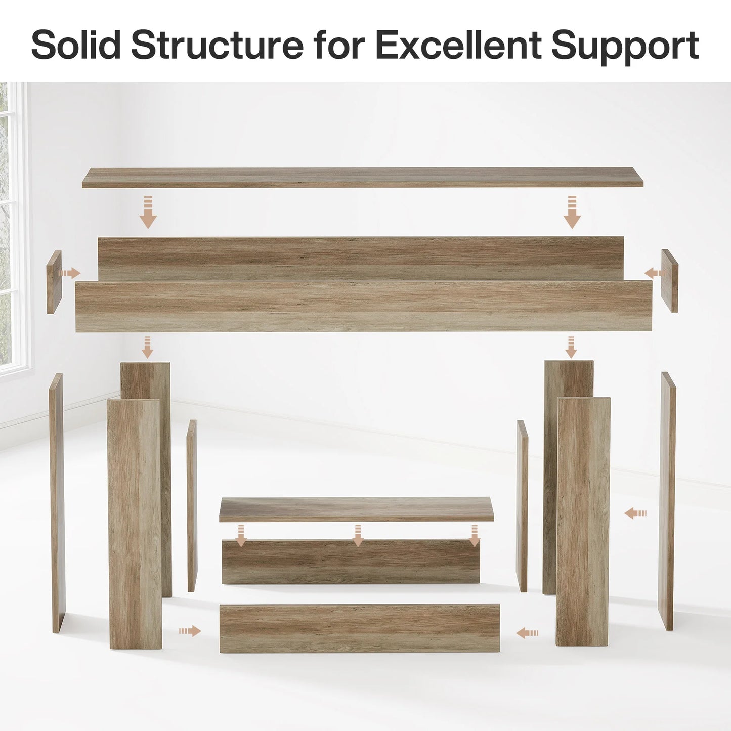 Tribesigns Farmhouse Console Table With U Shaped Base