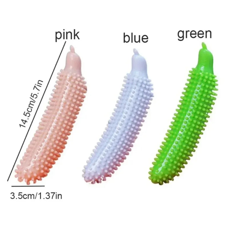 Dog Teeth Grinding Stick Cucumber Shape TPE Chew Toy