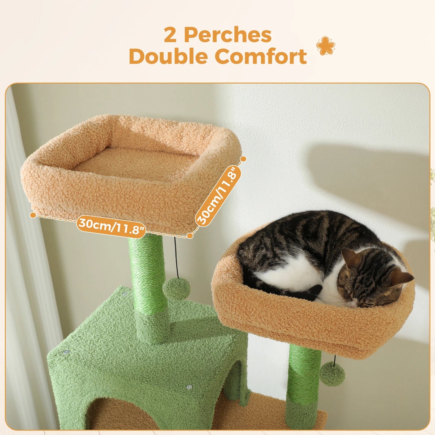 PETEPELACN Cat Tree Tower With Sisal Scratching Posts Hammocks