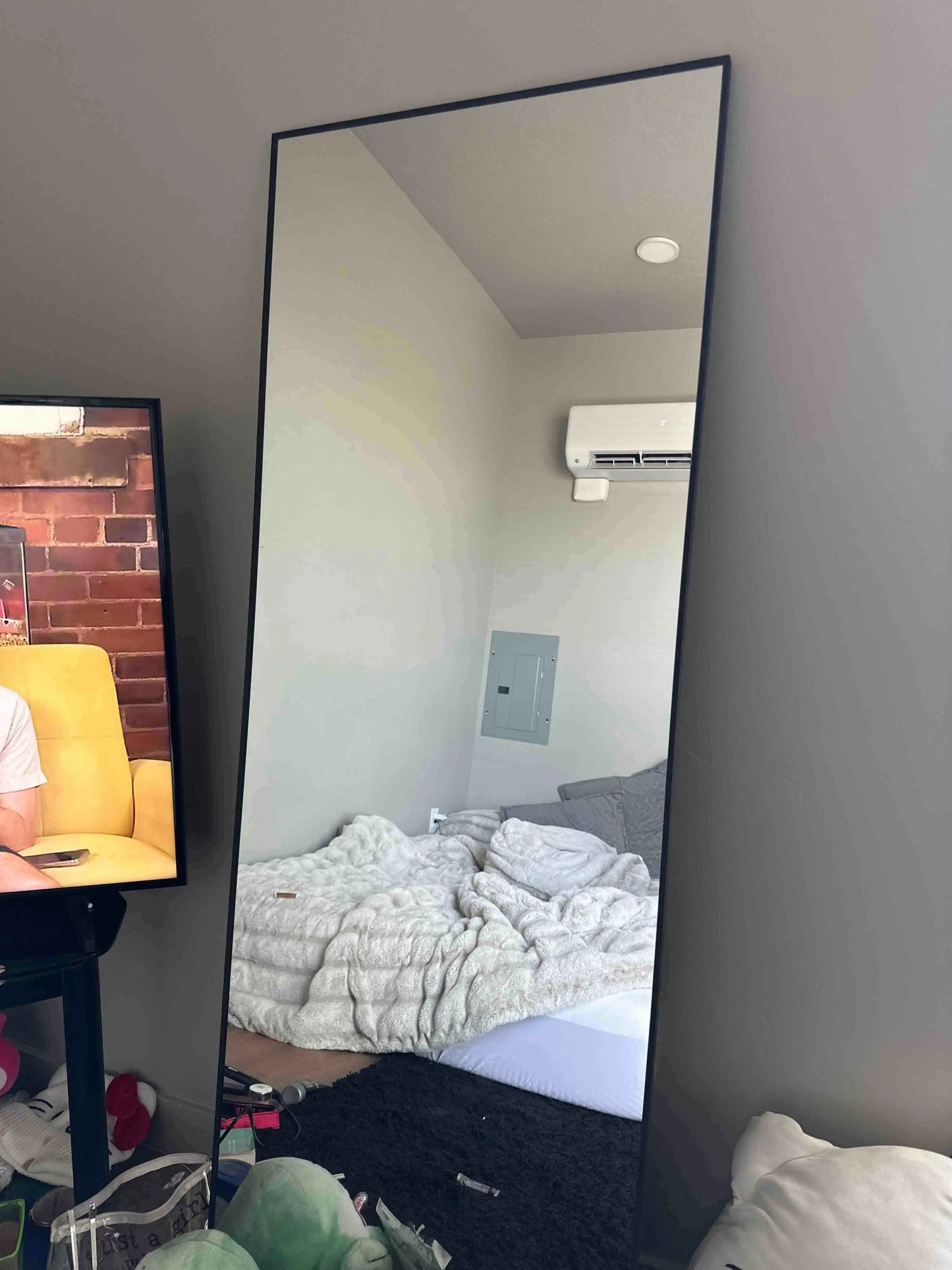 Full Length Floor Mirror With Black Metal Frame Home Decor