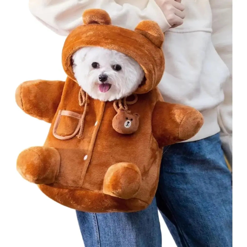 Cozy Plush Dog Purse Carrier With Secure Harness Clip