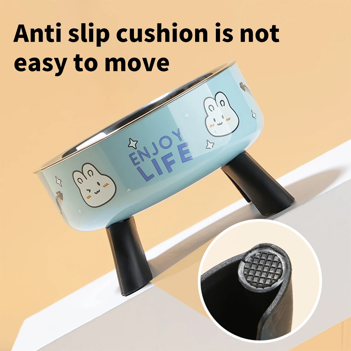 Cartoon Print Stainless Steel Pet Bowl For Dogs And Cats