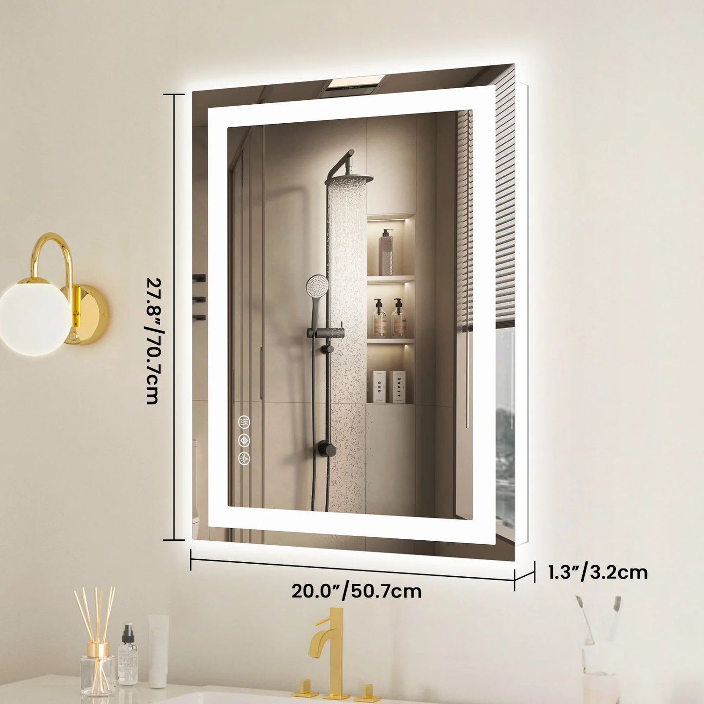 JHK LED Bathroom Vanity Mirror With Memory Function