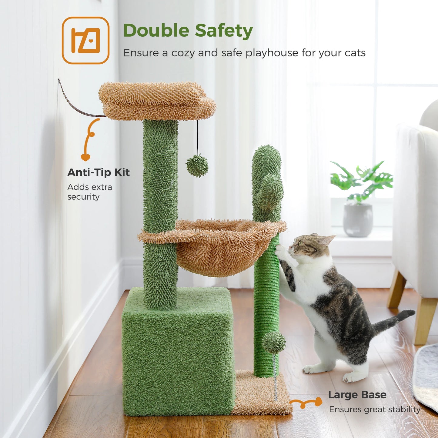 PAWZ Road 4-In-1 Cat Tree With Condo And Cozy Perch