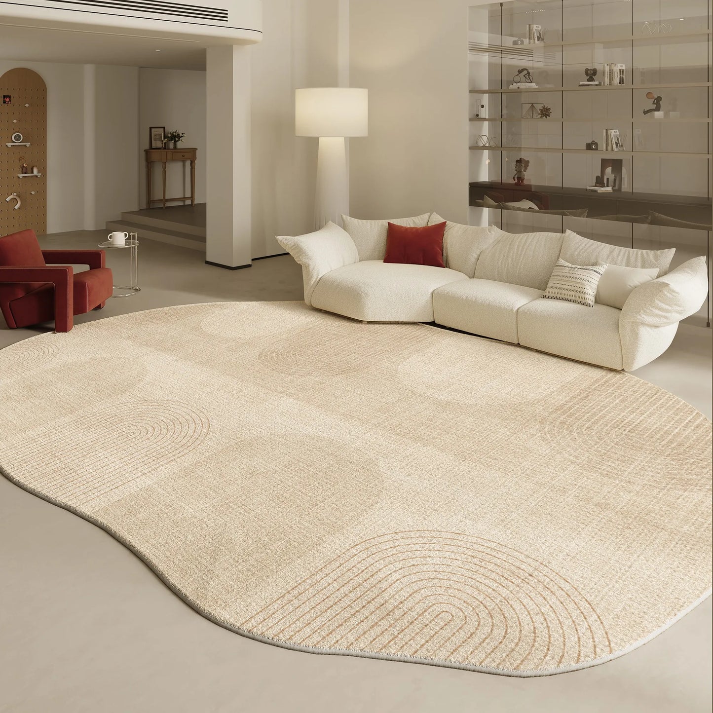 None Irregular Shapes Modern Living Room Rug Plush Floor Mat