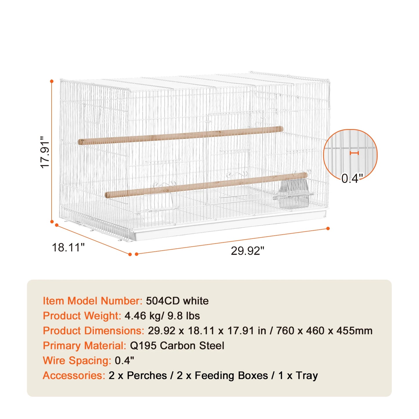 SucceBuy Flight Bird Cage With Divider And Travel Handle