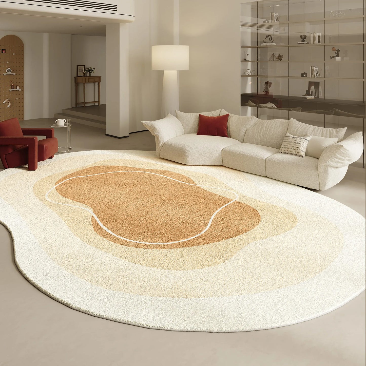 None Irregular Shapes Modern Living Room Rug Plush Floor Mat