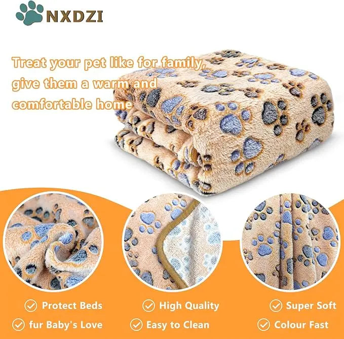 Winter Plush 3-Piece Dog Blanket Set For Pets And Cages