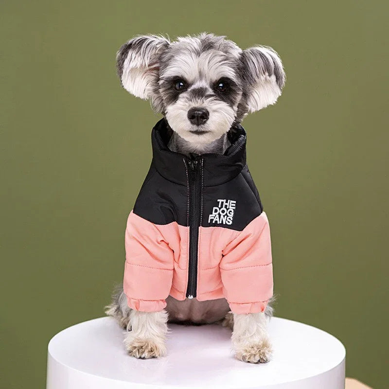 Embroidered Winter Dog Coat for Pets Cotton Warm Clothing