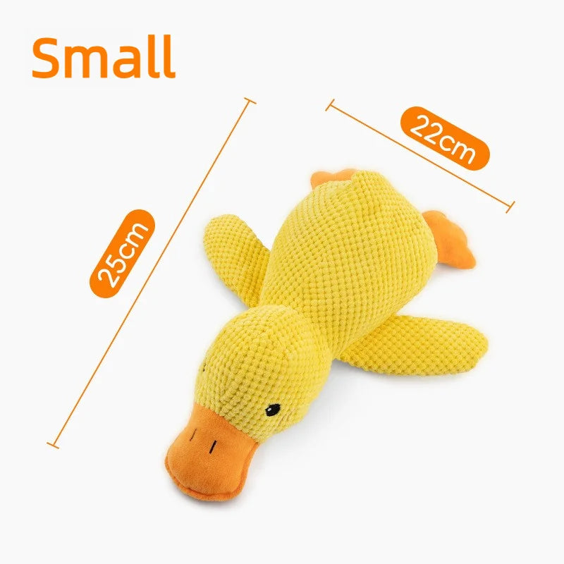 Plush Duck Dog Toy Squeaky Teething Bite-Resistant