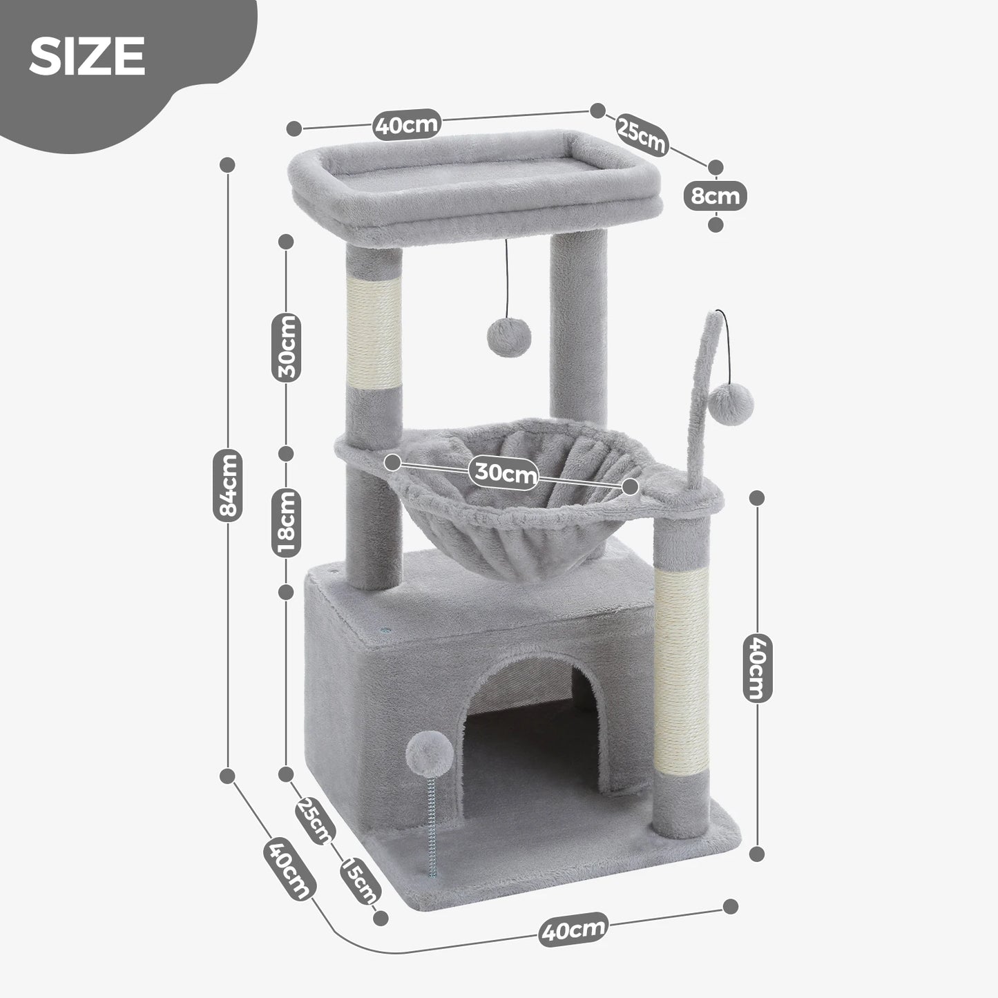 PAWZ Road 4-In-1 Cat Tree With Condo And Cozy Perch