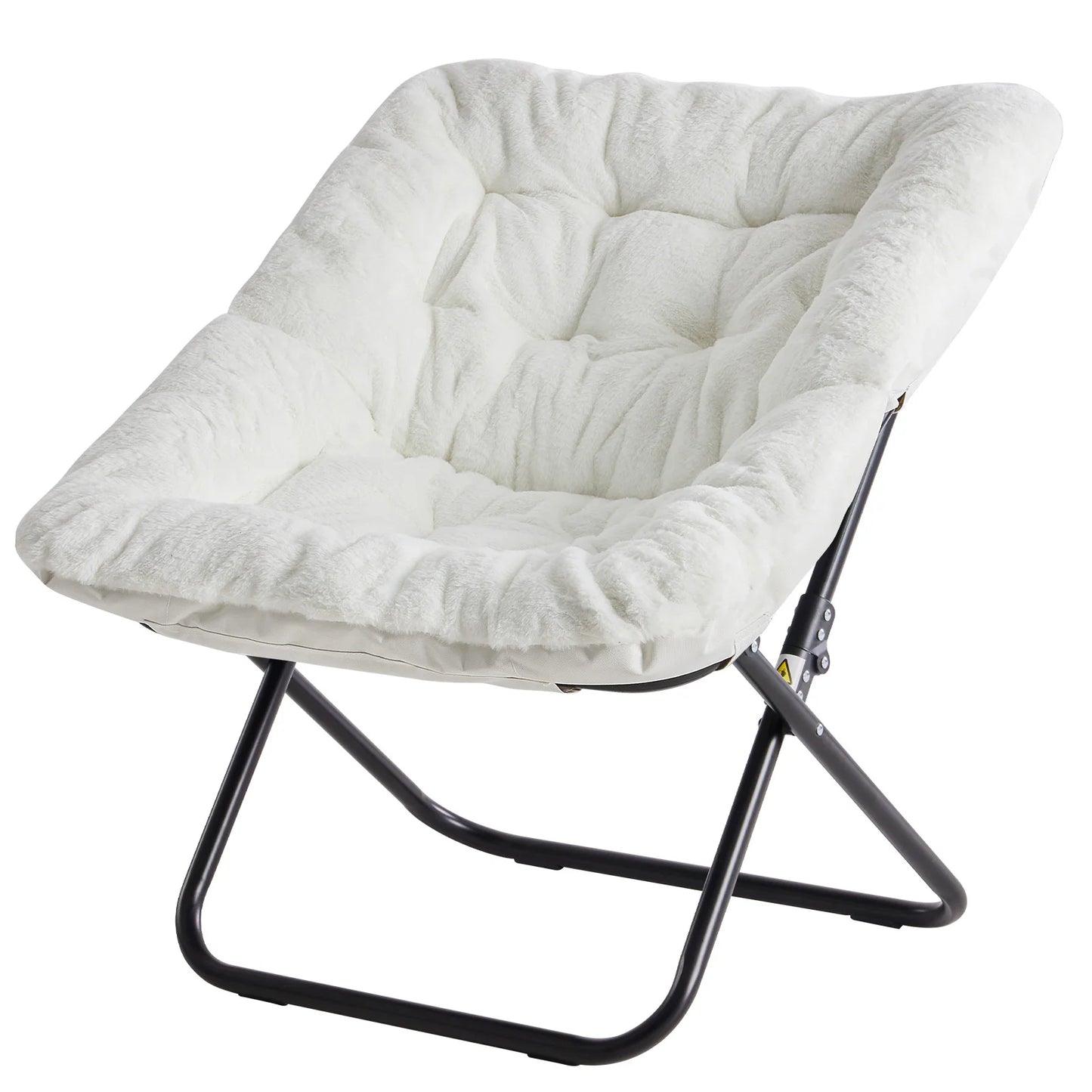 JHK Cozy Saucer Chairs With Soft Faux Fur Folding Lounge