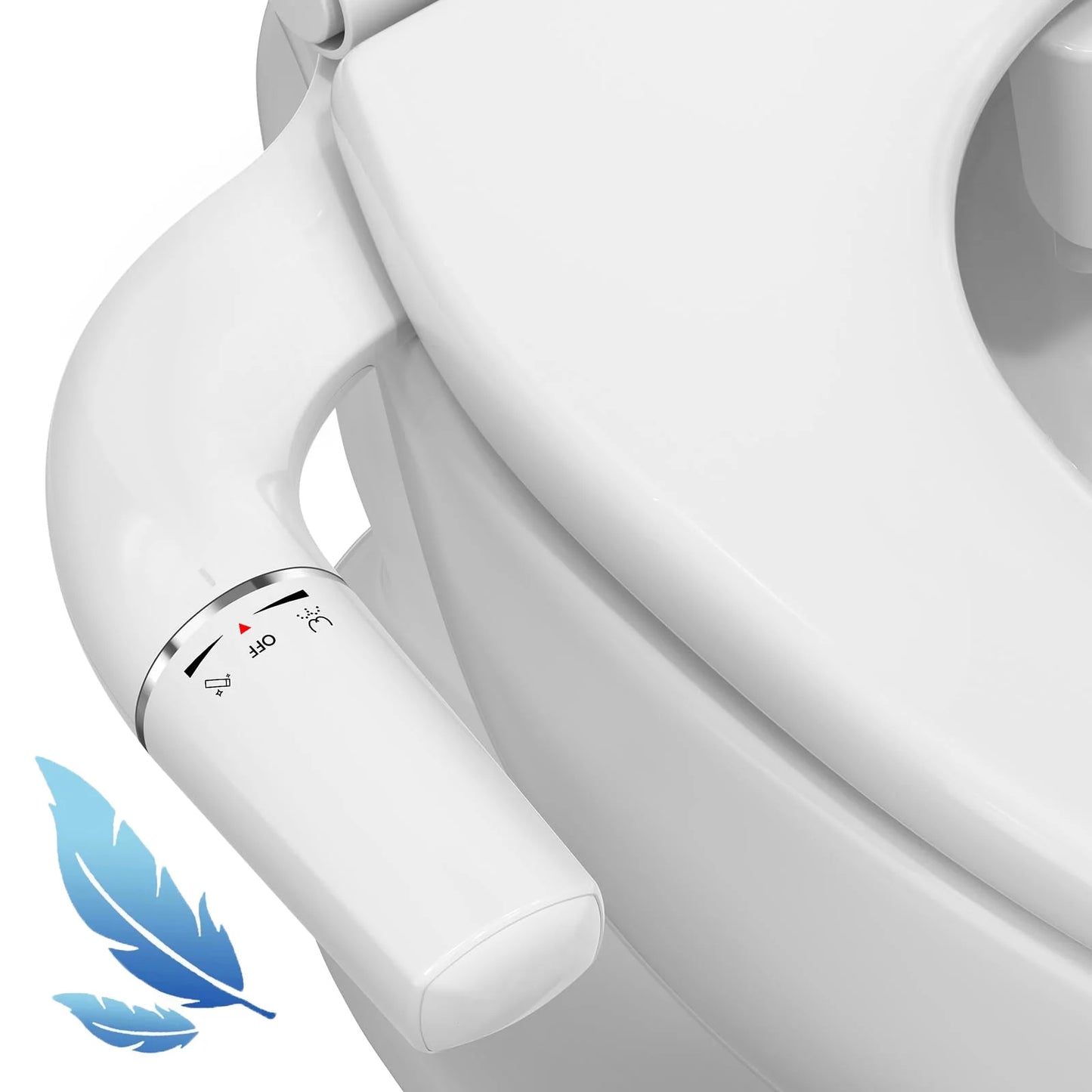 Ultra-Slim Bidet Attachment for Toilet - Dual Nozzle (Frontal & Self Cleaning) Hygienic Bidets for Existing Toilets