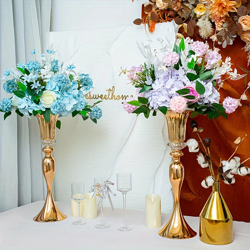 Crystal Flower Stands Metal Centerpiece Vases For Table Decor