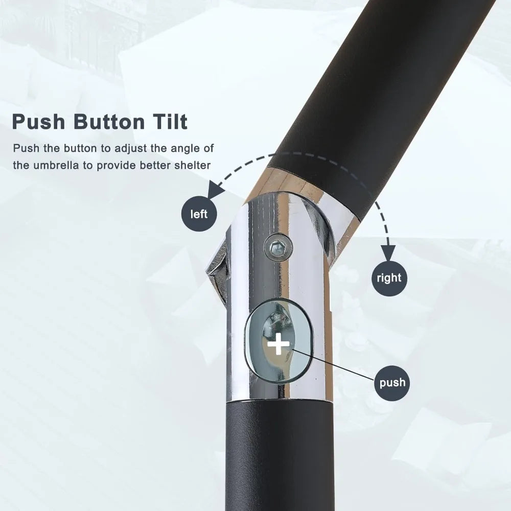 Patio Umbrella With Crank And Tilt For Outdoor Tables