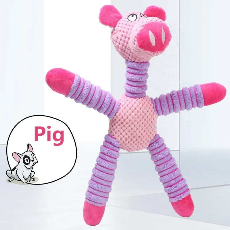 Indestructible Dog Squeaky Plush Chew Toy For Training