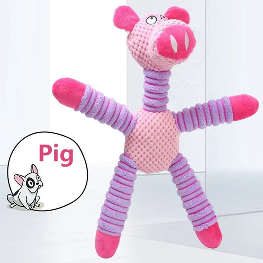 Indestructible Dog Squeaky Plush Chew Toy For Training