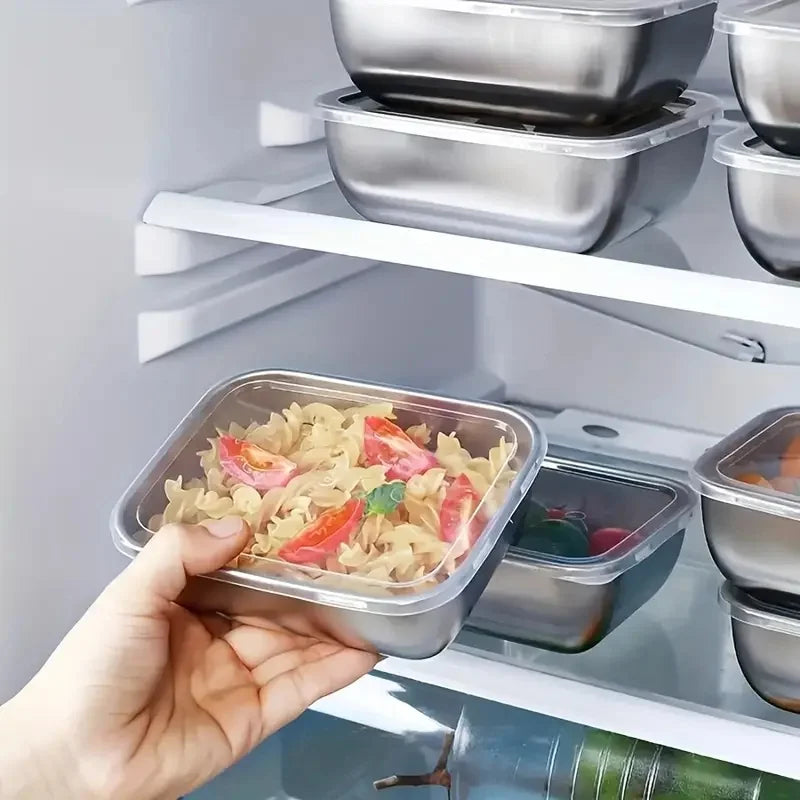 Stainless Steel Food Storage Boxes 5-Pack Stackable For Meal Prep
