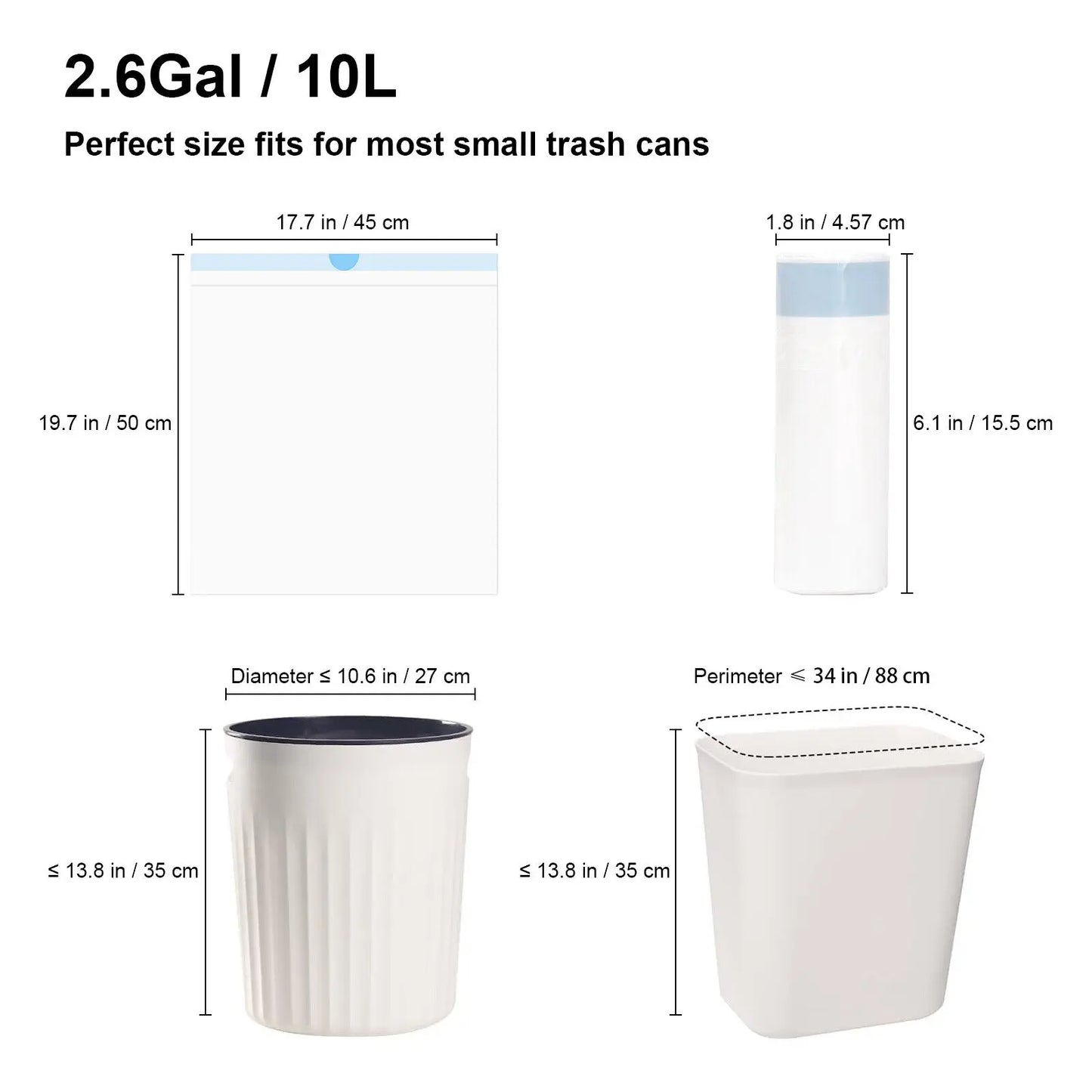 DOEL Self-Cleaning Cat Litter Box Poop Bags Drawstring Design 17x19in/45x50cm 4 Rolls Trash Bags 60 Counts Cat Litter Box Liners