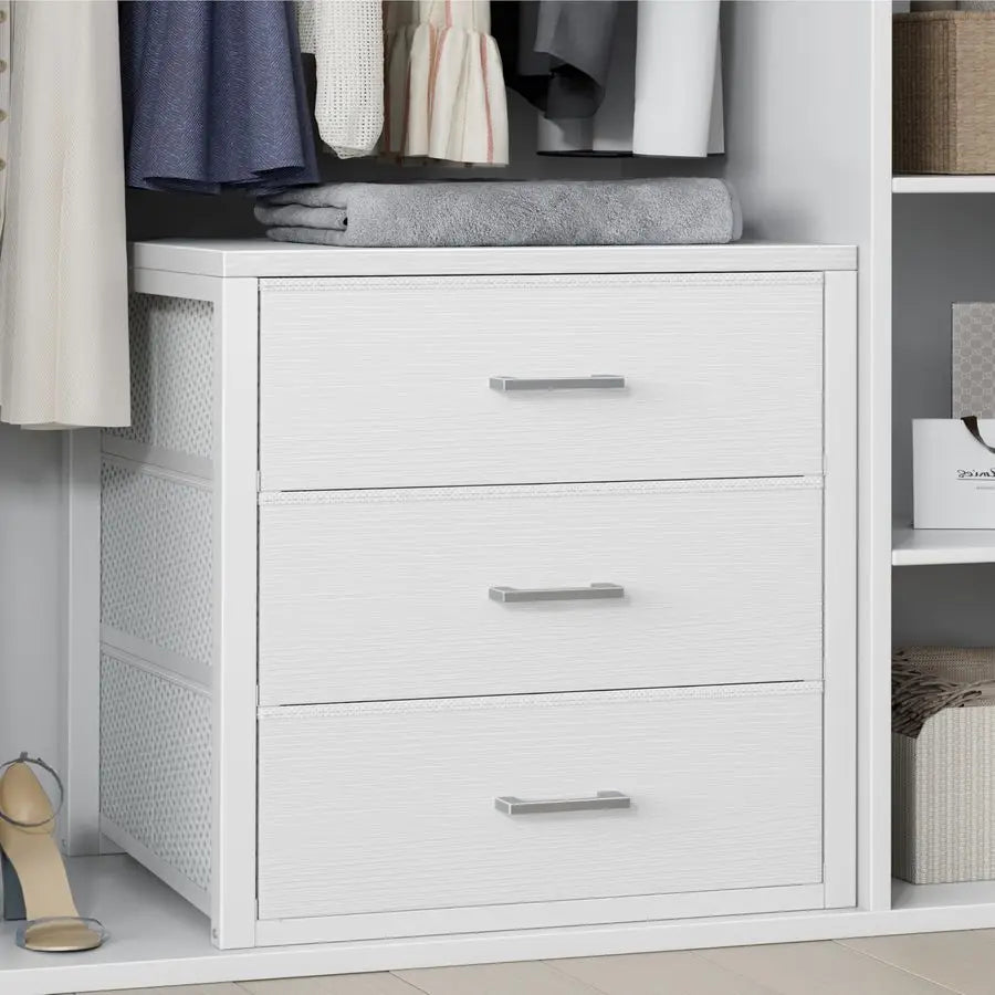 Three-Drawer Fabric Closet Organizer For Bedroom And Dorm Storage
