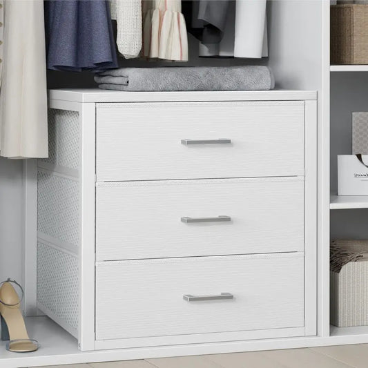 Three-Drawer Fabric Closet Organizer For Bedroom And Dorm Storage