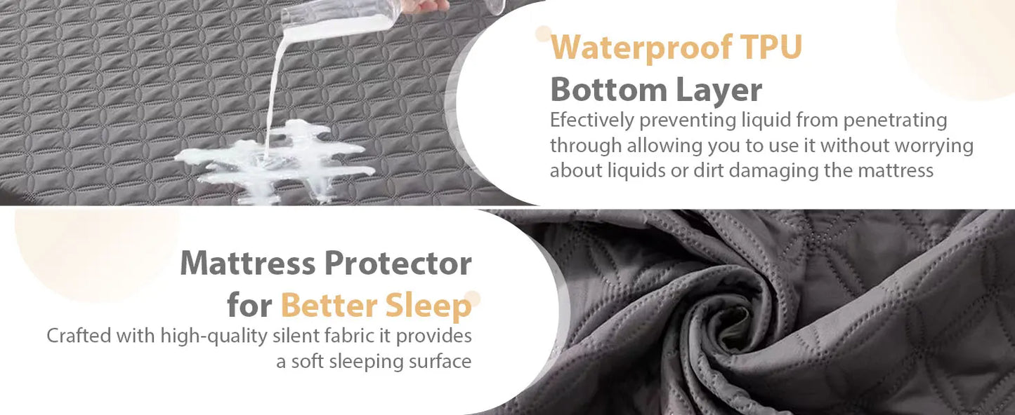 NONECN Waterproof Mattress Protector Noiseless Deep Pocket Breathable