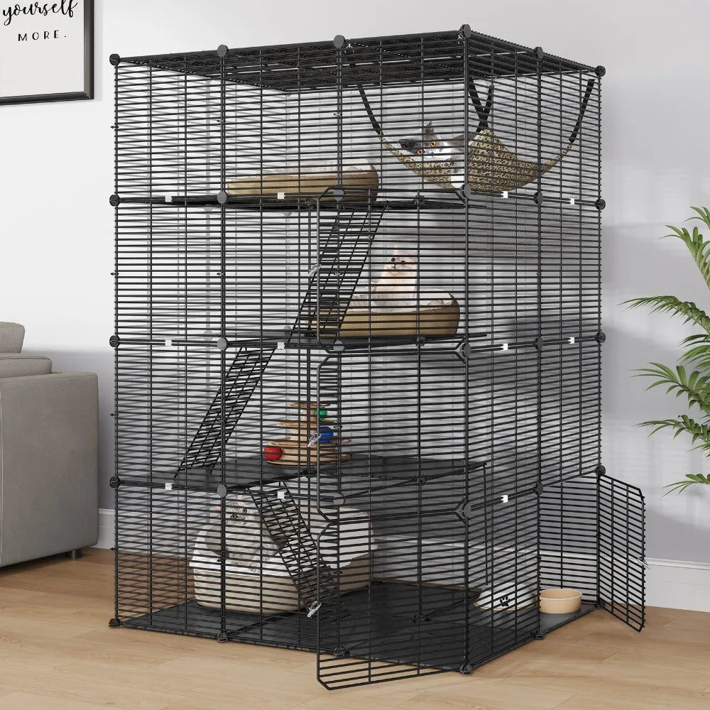 4-Tier Ferret Cage With Hammock Catio