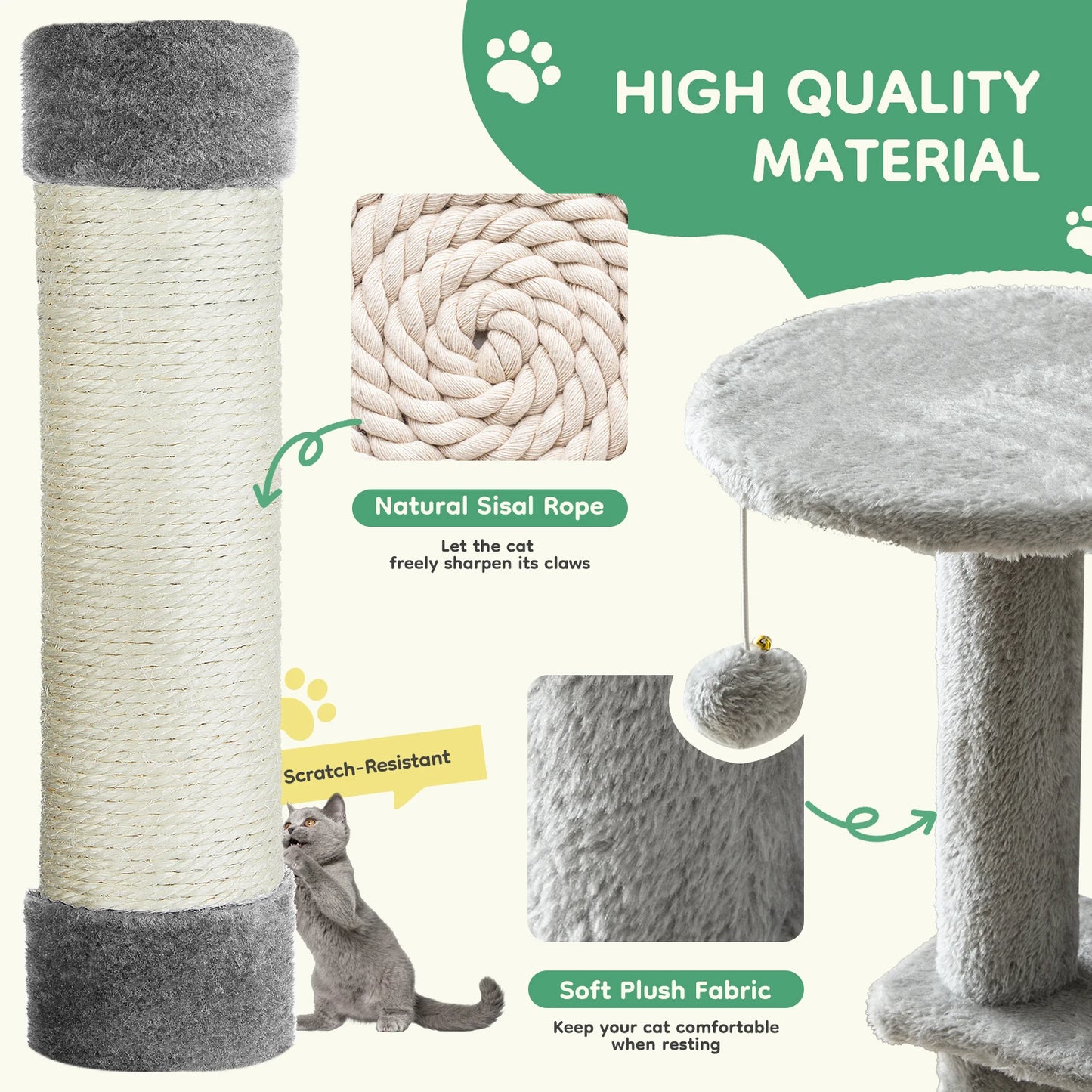 JHK Cat Tree Multi Cat Climbing Tower For Indoor Cats
