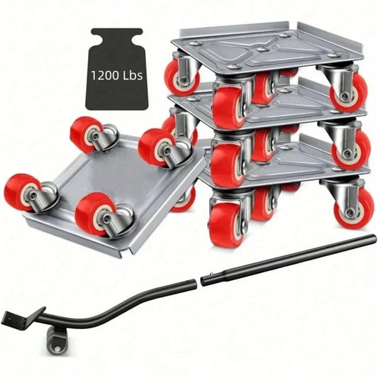 Furniture Movers With Wheels 4 Wheel Dolly With 360 Rotation Rubber Wheels