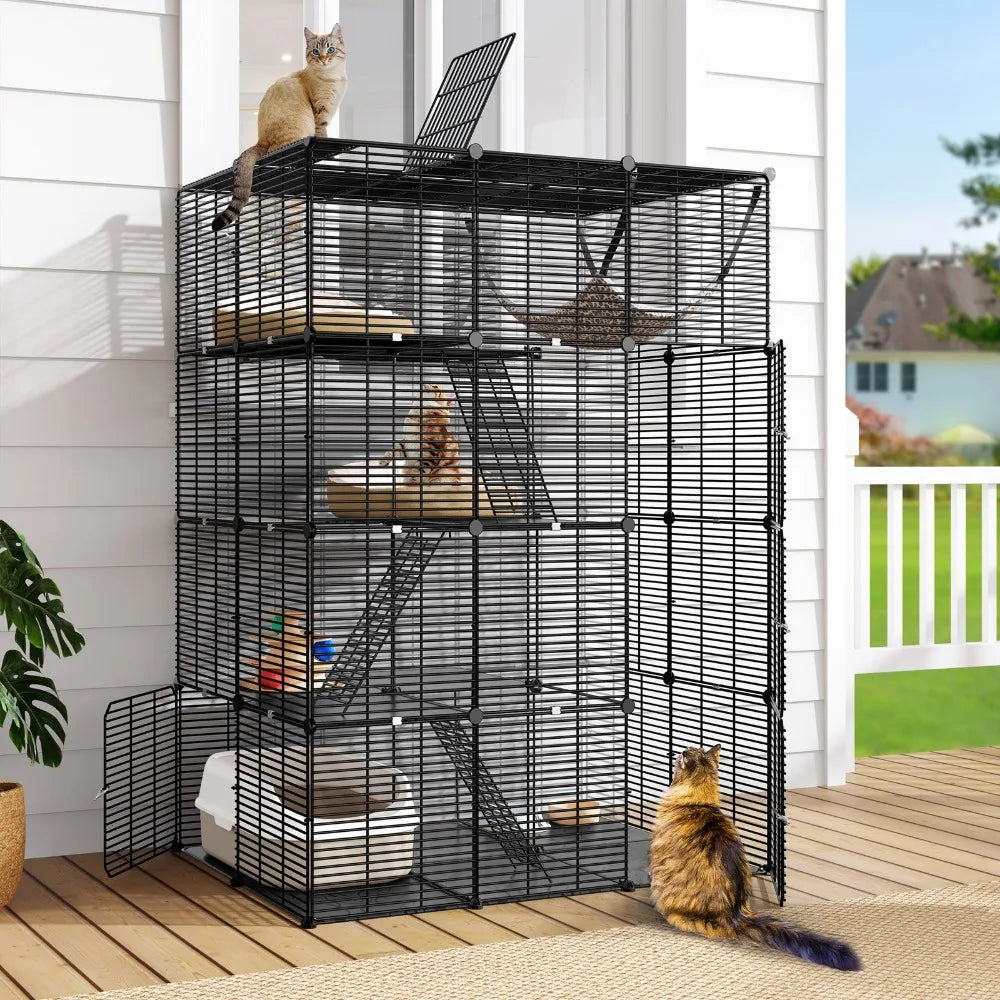 4-Tier Ferret Cage With Hammock Catio