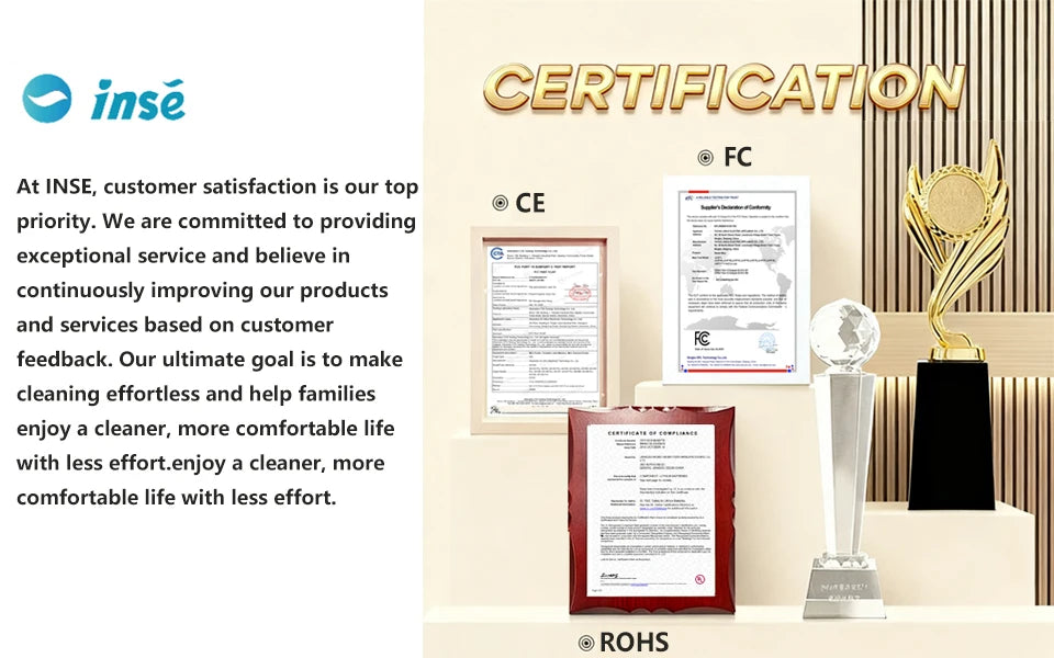 INSE Window Cleaning Robot Automatic Water Spray Function With Remote Control Smart Vacuum Cleaner Machine for Home Glass Washer