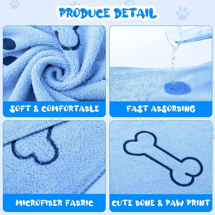 12 Microfiber Dog Grooming Towels Absorbent Quick Dry Towels