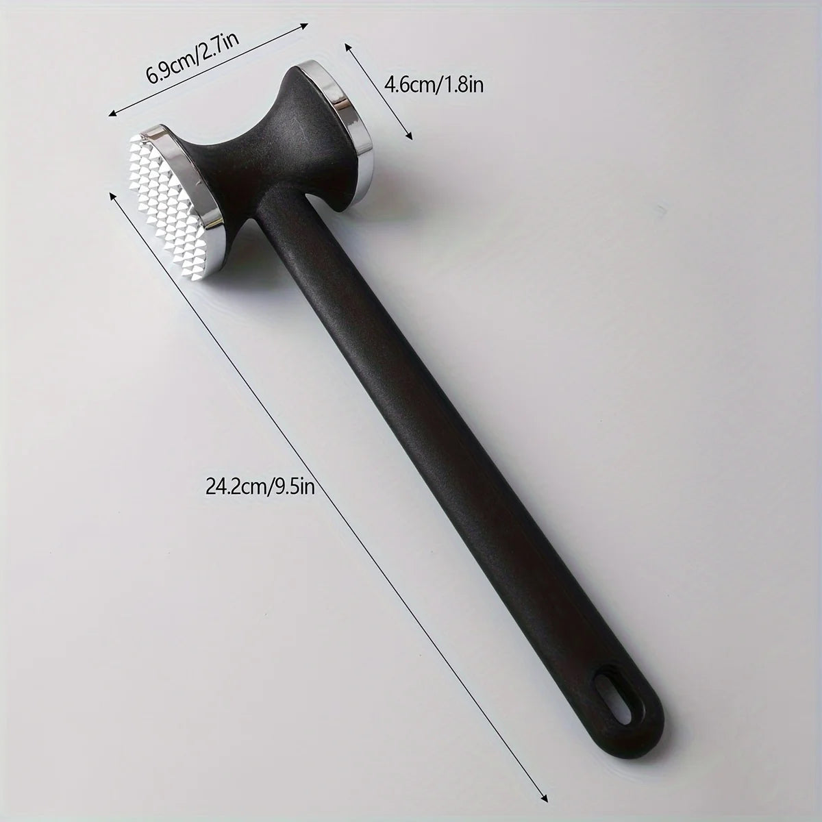 Stainless Steel Meat Tenderizer Mallet With Rubber Handle