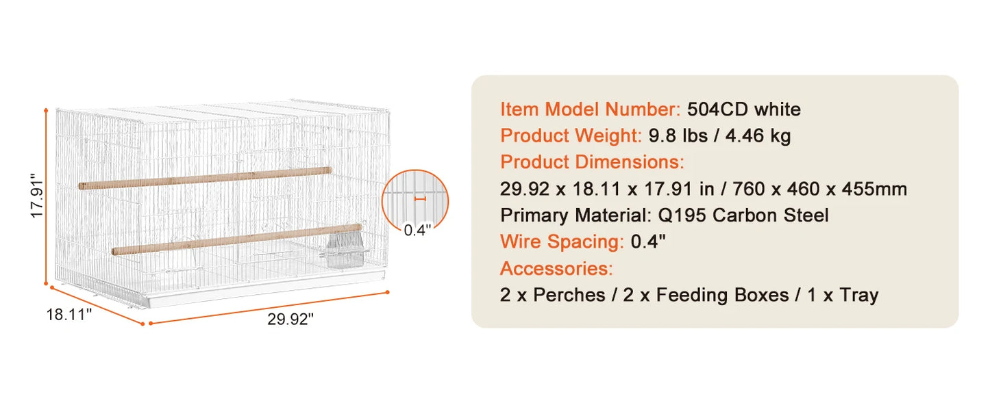 SucceBuy Flight Bird Cage With Divider And Travel Handle