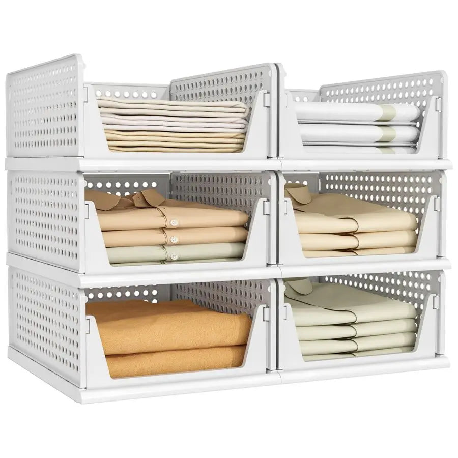 Stackable Plastic Drawer Bins for Closet Organization