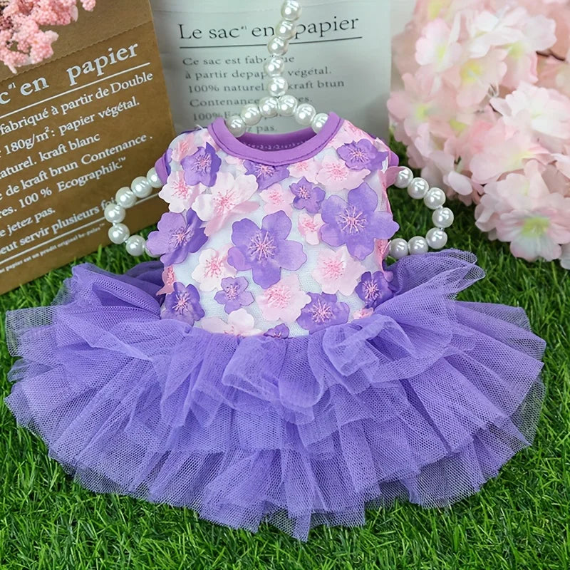 Floral Princess Dog Dress For Everyday Pet Outings