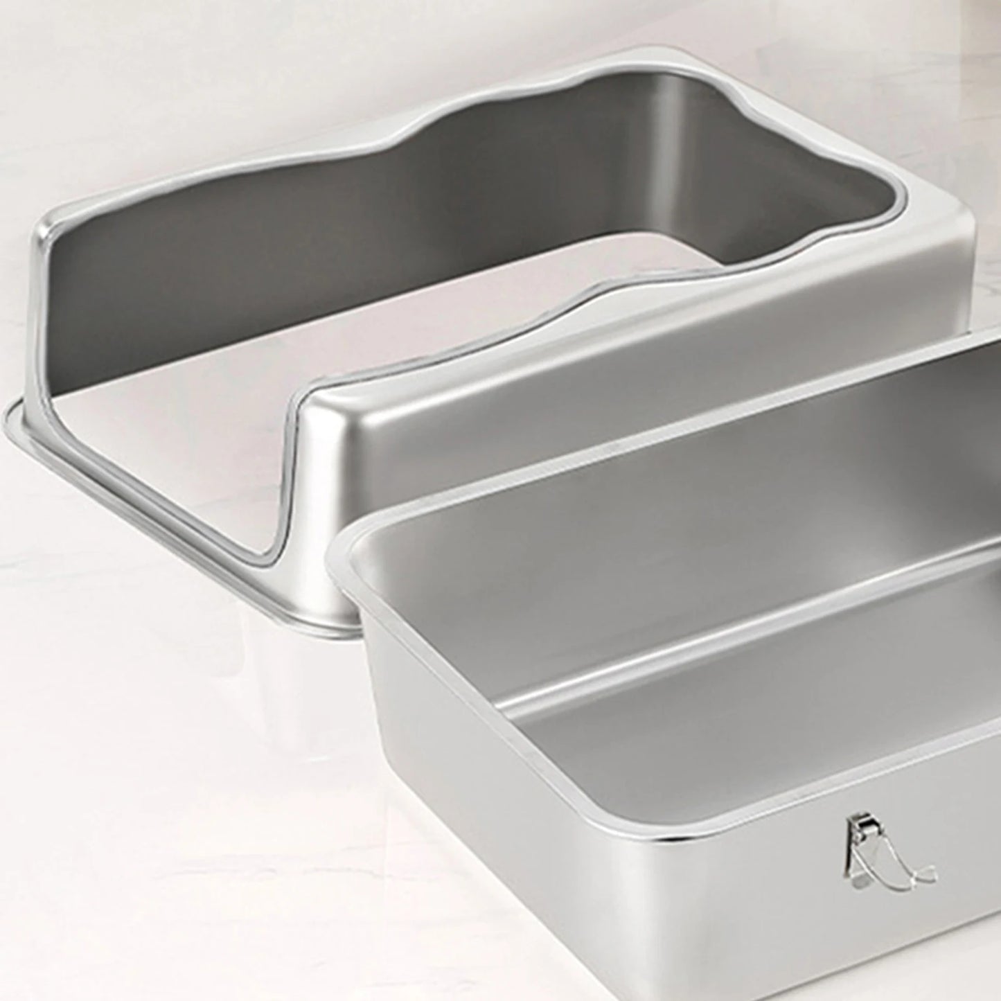 Stainless Steel Top Entry Sifting Litter Box With Lid
