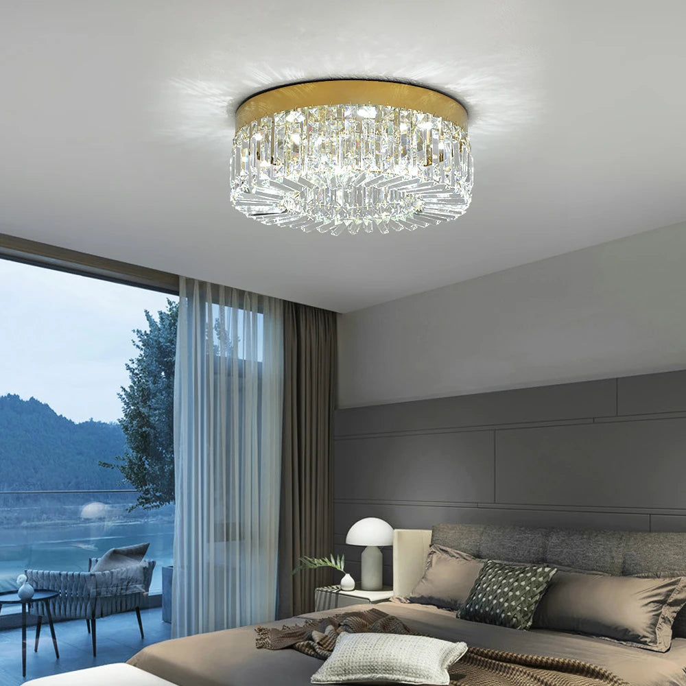 VETRULUS Crystal Ceiling Lamp Modern Chandelier Living Room