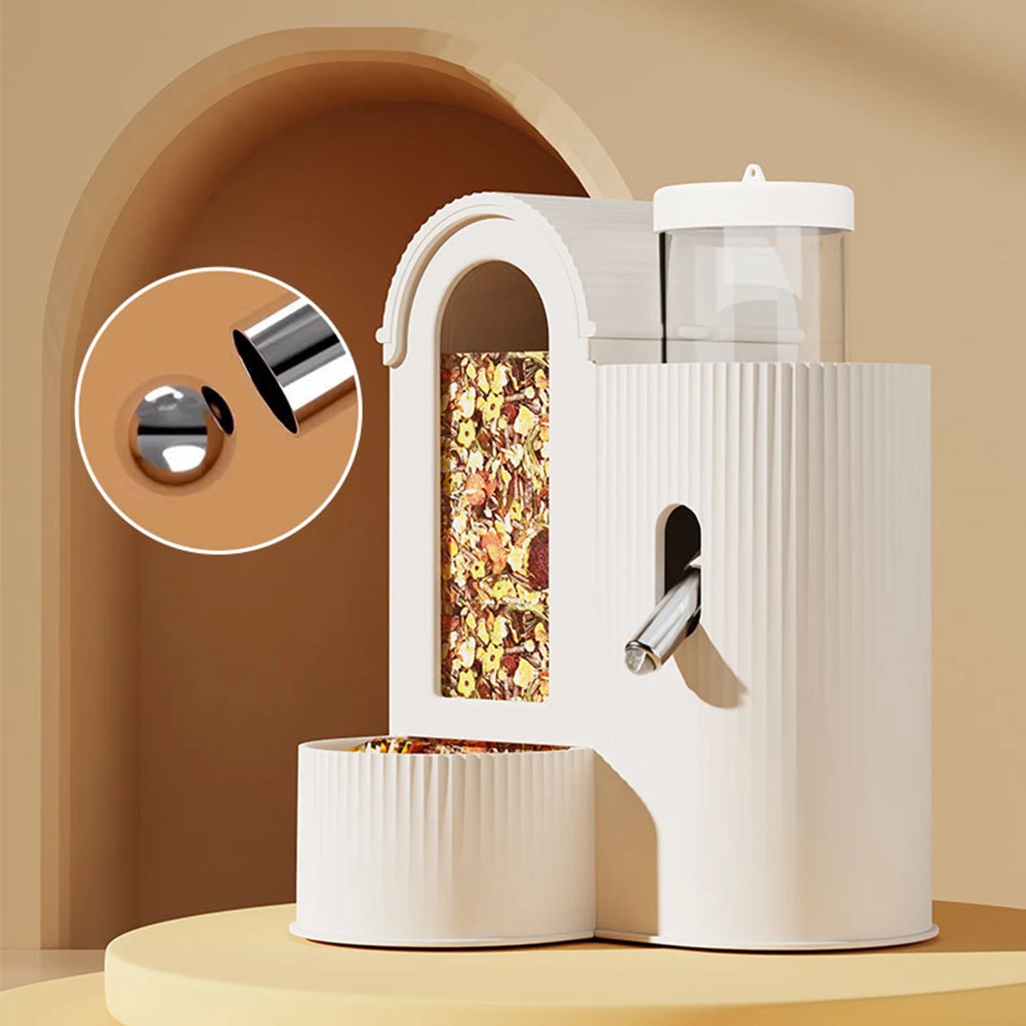 Alloet 2 in 1 Automatic Hamster Feeder and Waterer No Drip Dispenser