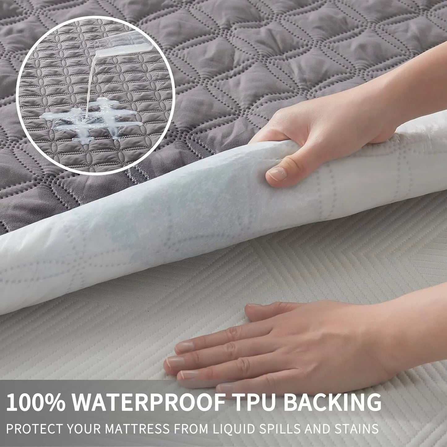 NONECN Waterproof Mattress Protector Noiseless Deep Pocket Breathable