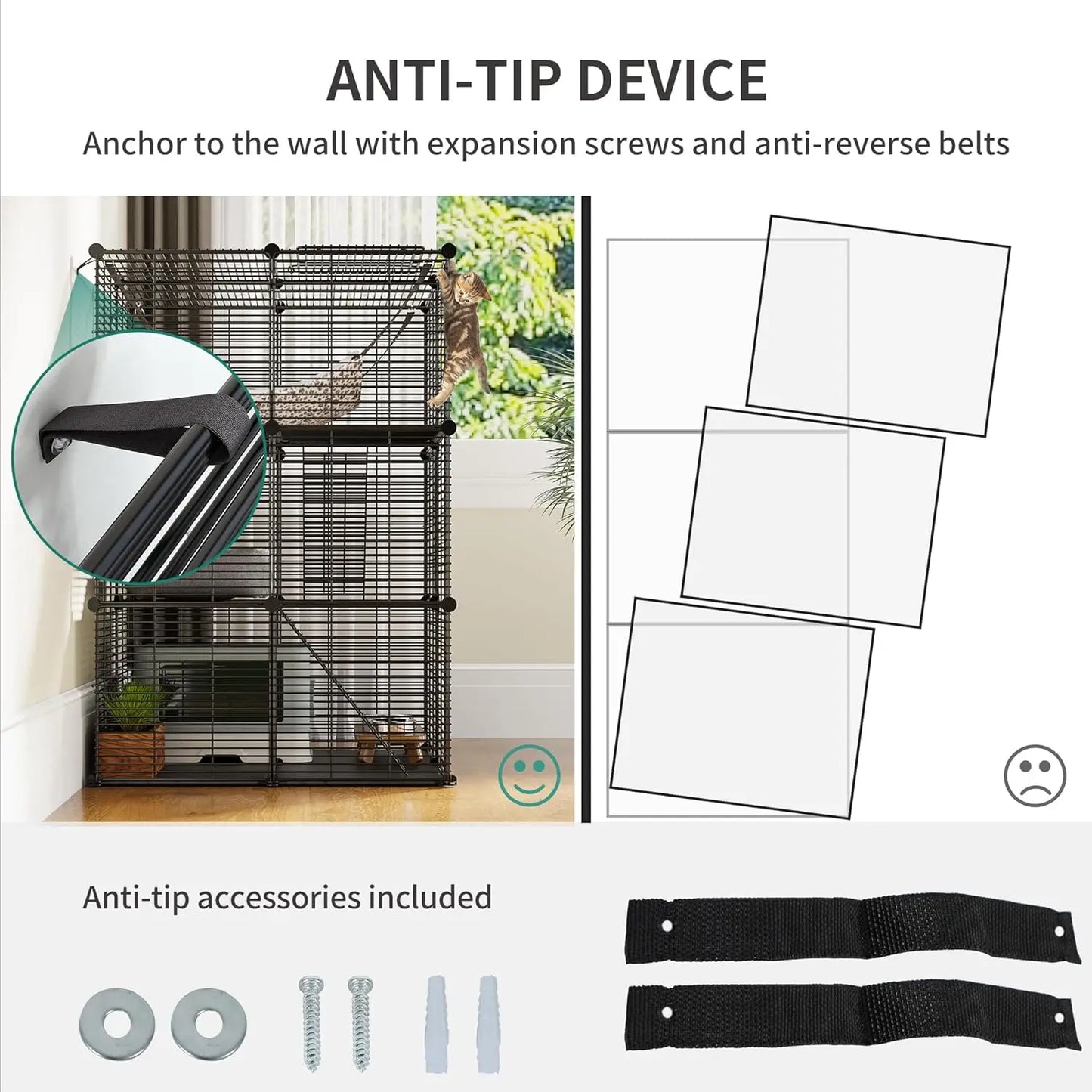 Cat Cage With Hammock Indoor Outdoor Playpen For Cats Rabbits