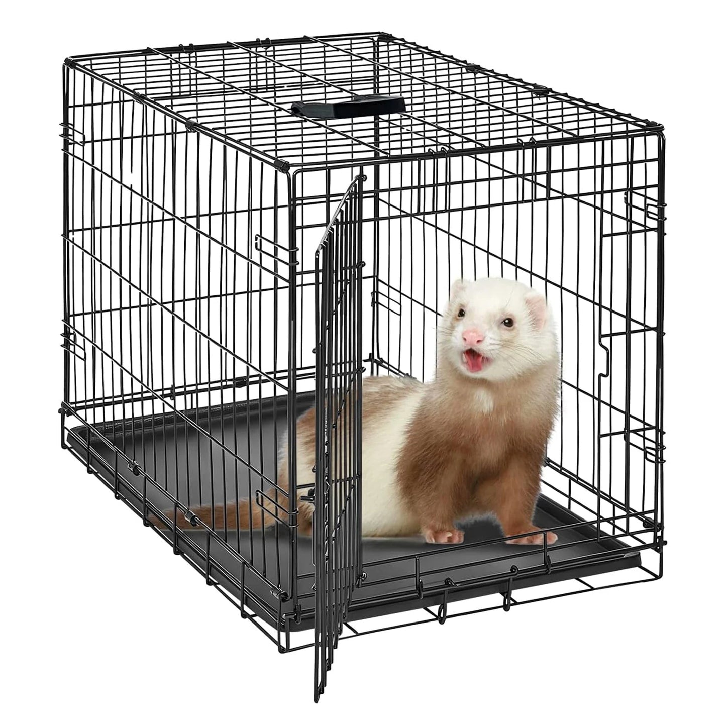 HiMISSCN Portable Folding Rabbit Cage With Slide Out Tray Doors