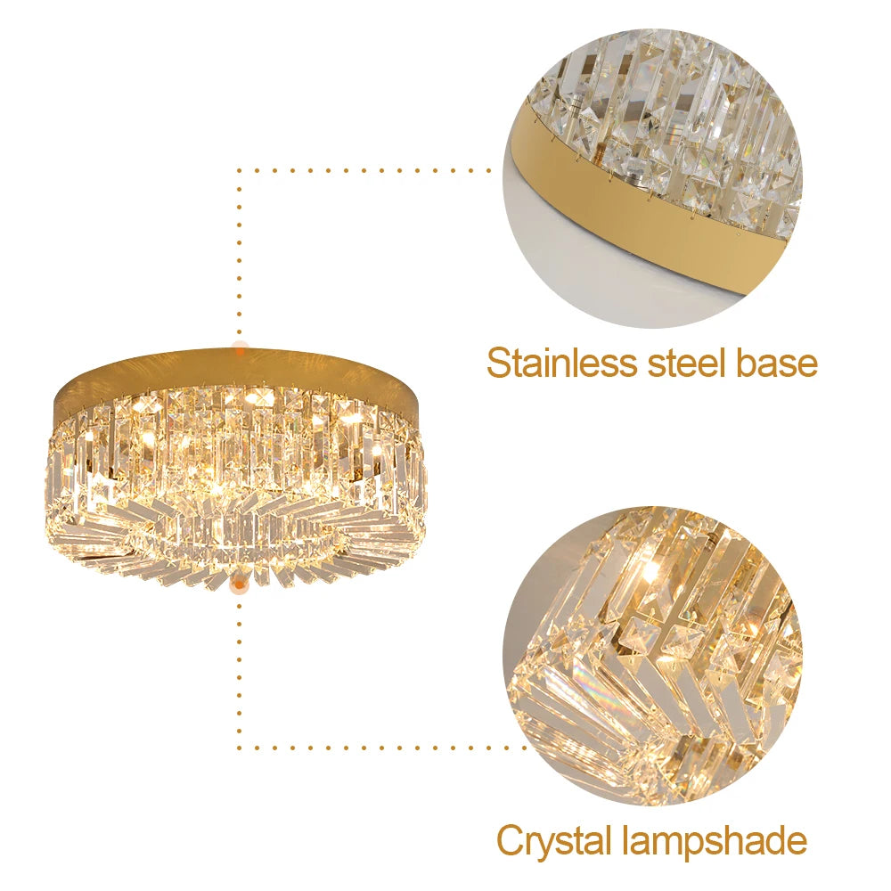VETRULUS Crystal Ceiling Lamp Modern Chandelier Living Room