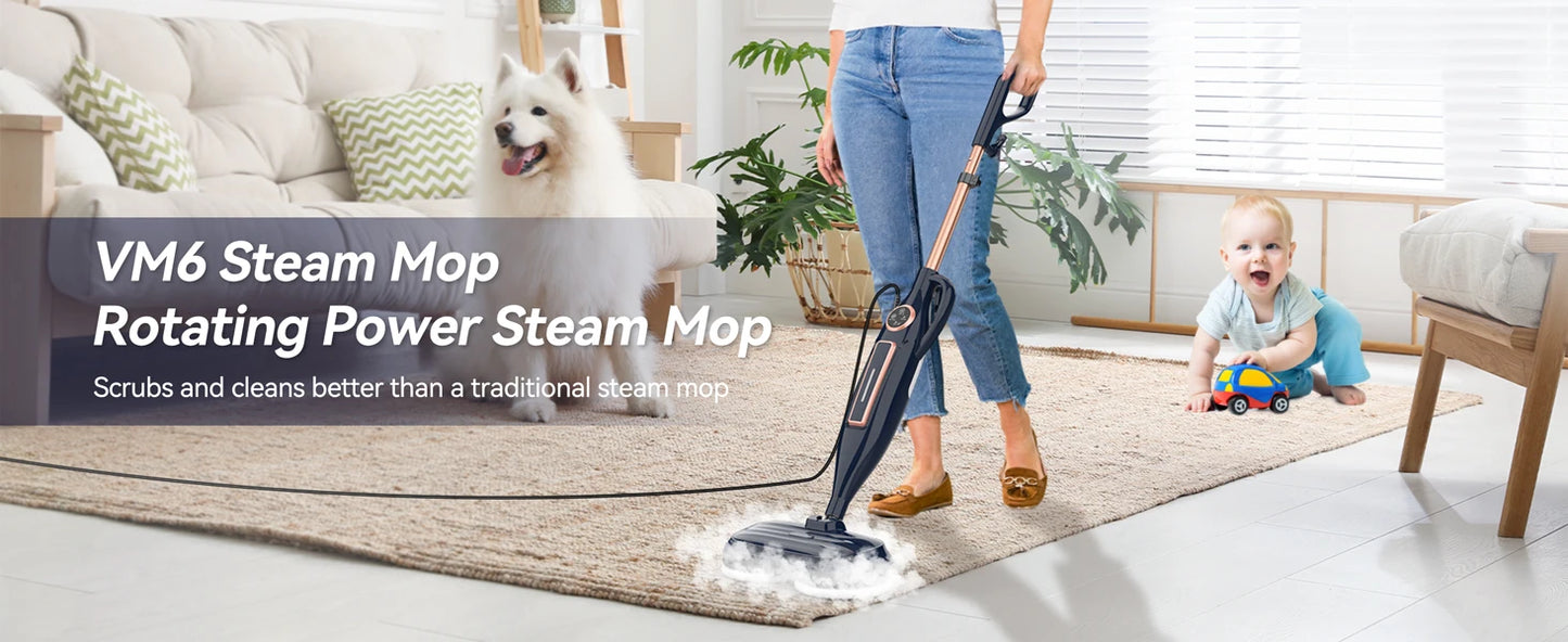 Devoac VM6 Scrubbing Steam Mop 1300W Powerful Floor Steamer
