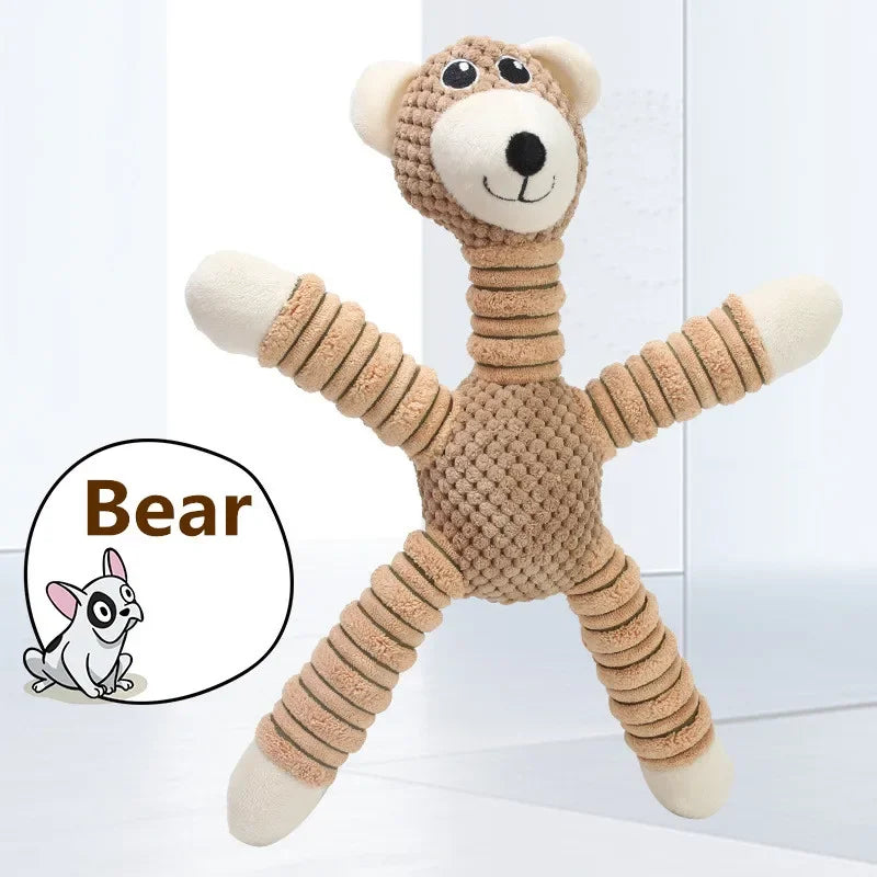 Indestructible Dog Squeaky Plush Chew Toy For Training