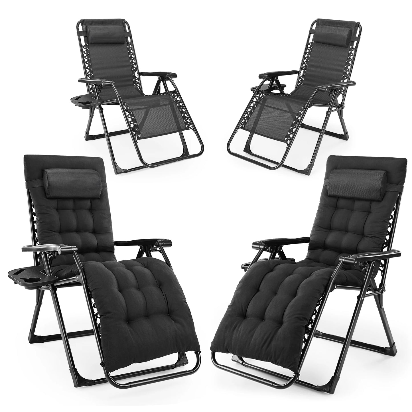 JHK Zero Gravity Recliner Folding Outdoor Patio Lounge Chair
